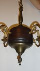 Antique Art & Craft Brass 20 ' S Pub Chandelier Ceiling 4 Arm Light Fixture Arts & Crafts Movement photo 3