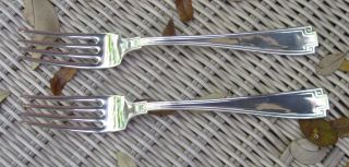 2 Gorham Etruscan Sterling Silver Dinner Forks 7 1/2 Inch - (pair 2) photo
