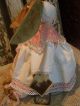 Primitive Bunny Rabbit Doll Old Linen,  Old Lace,  Old Photo Folk Art Bunny Doll Primitives photo 6