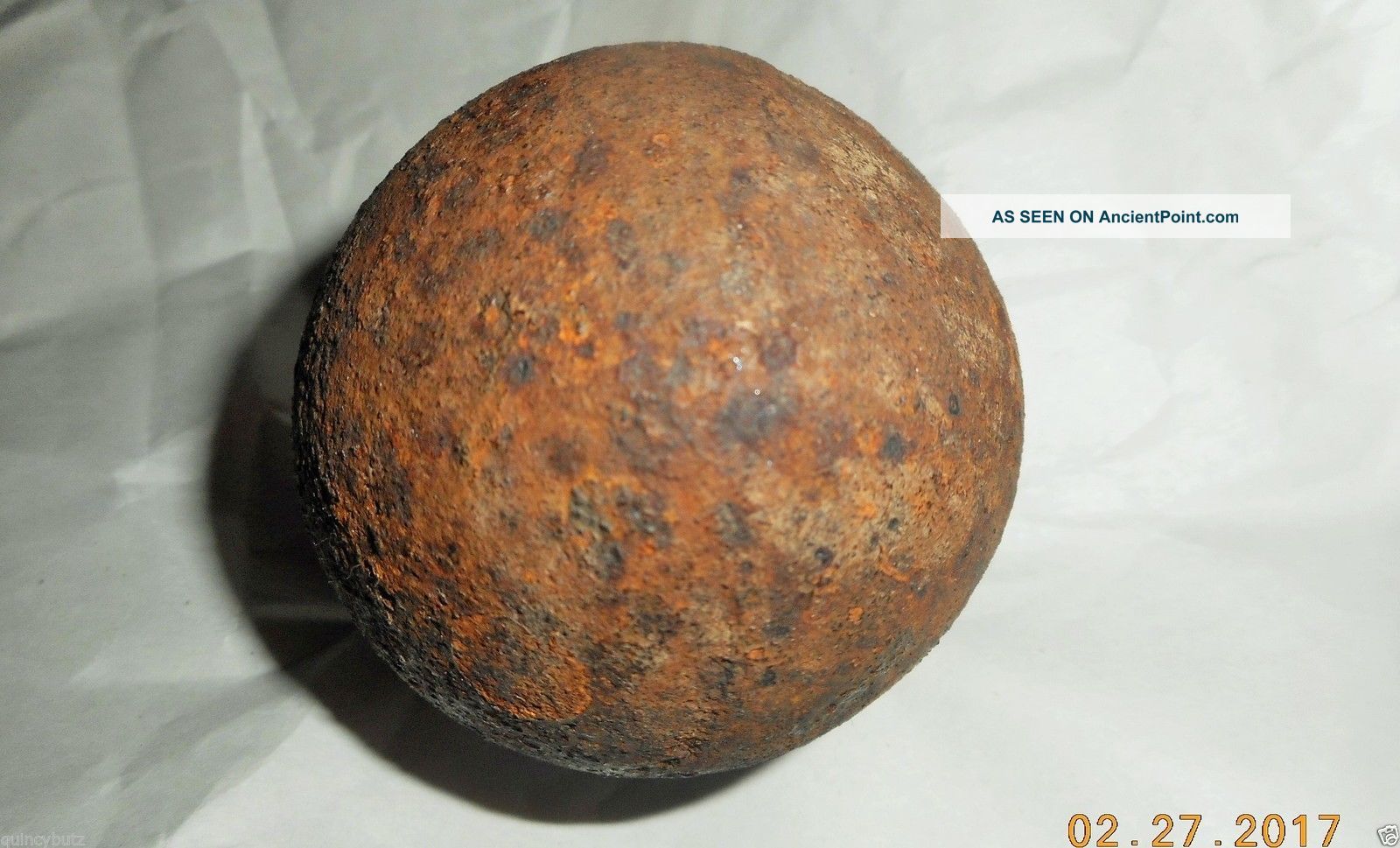 Antique Civil War Iron Cannon Ball 1 Lb 14.  2 Oz The Americas photo