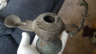 Ancient Bronze Oil Lamp Bronze photo