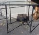 Exceptional Antique / Vintage Hand Wrought Iron Side Table With Glass Top Art Deco photo 1