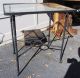 Exceptional Antique / Vintage Hand Wrought Iron Side Table With Glass Top Art Deco photo 2