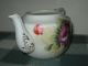 Antique Porcelain D - Handled Teapot No Lid Purple & Pink Roses Hand Painted Japan Teapots photo 4