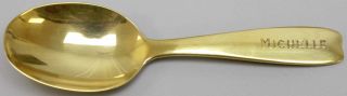 Tiffany & Co Gold Over Sterling Silver Baby Cordis Spoon - Marked 