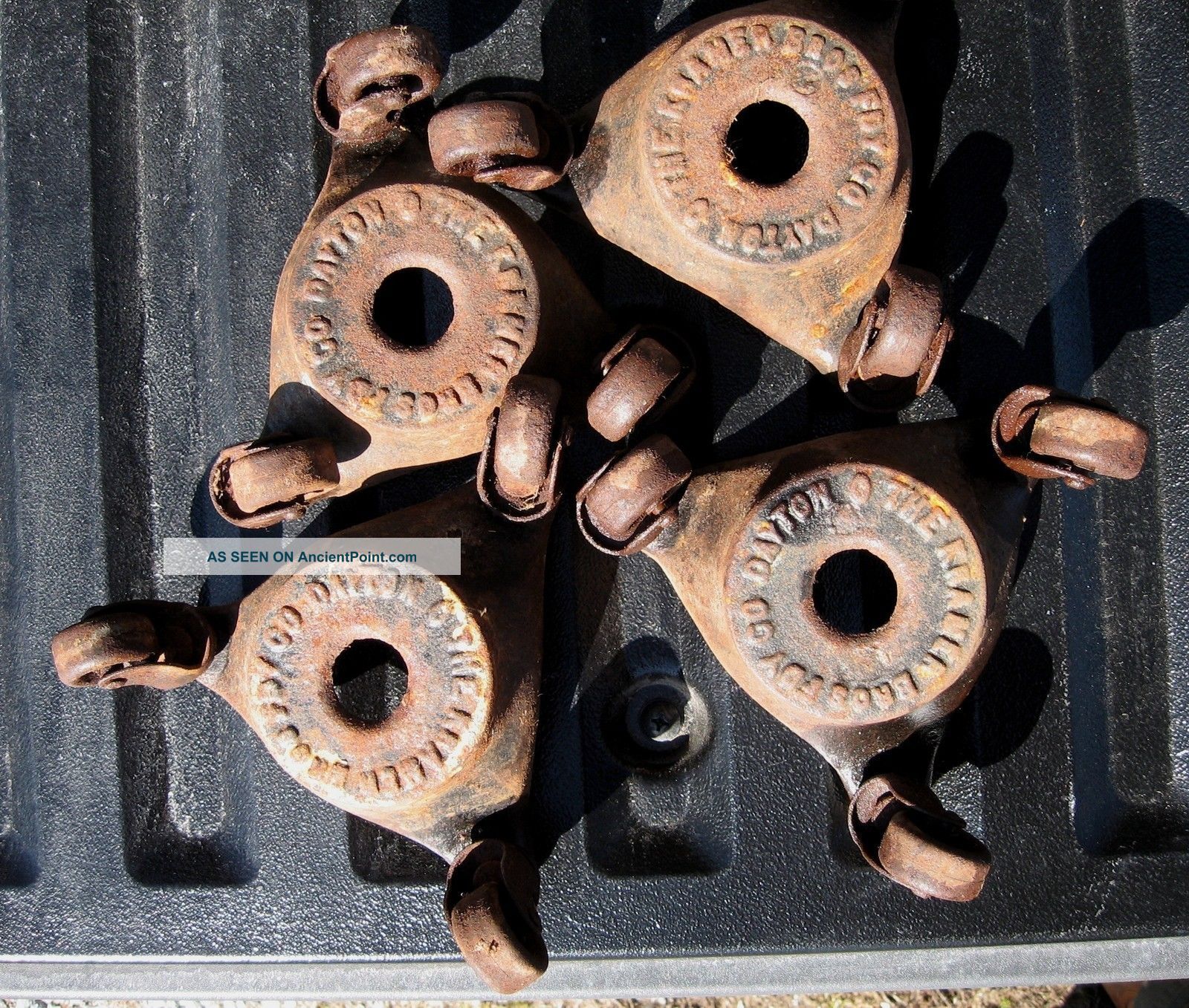 4 Antique Cast Iron Stove Piano Etc Rollers The Kramer Bros