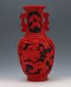 Oriental Vintage Delicate Lacquer Hand - Carved Dragon Vase G082 Vases photo 4