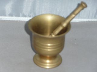 Vintage Brass Mortar And Pestle 2 1/4 Inches Tall Apothecary photo
