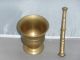 Vintage Brass Mortar And Pestle 2 1/4 Inches Tall Apothecary Mortar & Pestles photo 1