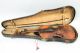 Antique 19c Violin For Restoration Mop Inlay Unusual Bow W Bovine Horn Frog String photo 1