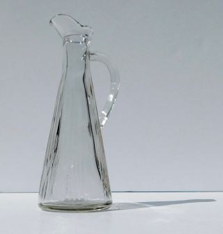 Antique Clear Early American Pattern Glass Cruet Decanter Ribbed Flared Tapered photo
