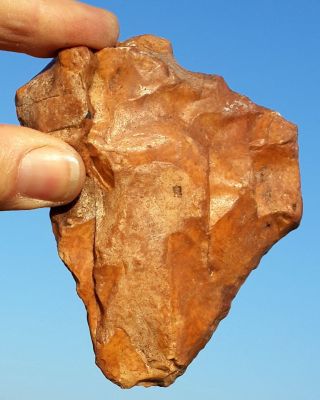 Flint Natural Stone Resemble Hand Axe Tool Neanderthal Paleolithic Mousterian photo