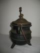 Cast Iron Fire Starter Smudge Pot Cauldron With Wand Brass Lid Vintage Antique Hearth Ware photo 3