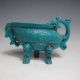 Oriental Ancient Chinese Turquoise Hand - Carved Dragon Cup Other Chinese Antiques photo 2