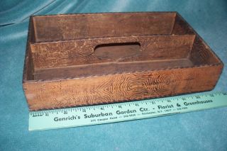 Primitive Wooden Flatware Box - - Carry Handle - Simple Designs - Unique photo