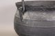 Rare Large Size 17th C Cast Iron Hanging Tall Footed Pot In Old Painted Surface Primitives photo 2