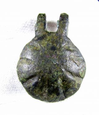 Roman Bronze Seal Pendant W/ Galloping Horse - Ancient Historical Artifact - C102 photo