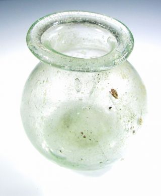Roman Glass Flask / Bottle - Rare Ancient Historic Artifact - C121 photo