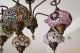 Turkish Handmade Mosaic Lamp Chandelier Five Balls Glass Multi Color Chandelier Lamps photo 5
