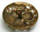 Antique Pierced Brass Button Detailed Image Of 3 Hazel Nuts - 7/8 