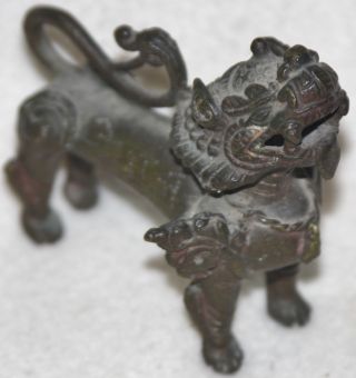 Chinese Qing Dynasty (mid - 19th Century) Cast Bronze Dragon Figure Incense Burner photo