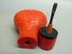 Wonderful Chinese Natural Aka Red Coral Carved Bat & Character Snuff Bottle Snuff Bottles photo 2