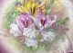 Antique Iris Floral Plate,  Franz Anton Mehlem Royal Bonn Germany 9 1/2 