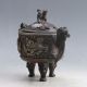Chinese Bronze Handwork Incense Burner & Unicorn Lid W Qianlong Mark Py0135 Teapots photo 3