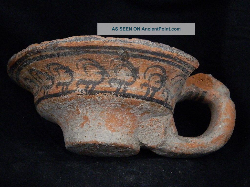 Ancient Teracotta Painted Cup With Animals Indus Valley 2500 Bc Pt15332 Holy Land photo