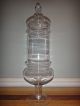 Large 21” Antique Blown Glass Apothecary Jar Footed Terrarium Orchid Display Bottles & Jars photo 5