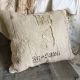 Primitive Vintage Grain Sack Throw Pillow Patchy Worn Grungy Farmhouse Decor Primitives photo 1
