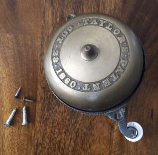 Taylors Patent 1860 Hand Crank Doorbell - Civil War Era - Antique Door Bell photo