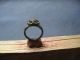 Ancient Celtic Bronze Finger Ring With Pink Glass Stone 200 - 50 Bc. Celtic photo 3