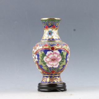 Chinese Cloisonne Handmade Flower Vase Pc0533 photo
