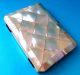 Stunning Antique Calling Card Case,  Mother Of Pearl,  Fitted Inside. Other Antique Decorative Arts photo 2
