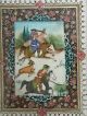 Antique - Vintage Middle Eastern - Persian Tile,  Hunting Scene,  Framed Tiles photo 2