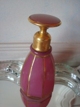 Vintage Devilbiss Perfume Bottle Mauve/pink & Gold photo