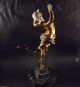 Antique Art Nouveau Dancer Bronze Biscuit Marble Sculpture Statue Figure See Art Nouveau photo 4