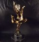 Antique Art Nouveau Dancer Bronze Biscuit Marble Sculpture Statue Figure See Art Nouveau photo 5