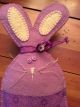 Primitive Wool Felt Easter Bunny Bowl Filler Ornie Gift Card Holder Goodie Bag Primitives photo 1