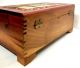 Wooden Jewelry Box Trinket Carved Cedar Mirror Scenes Footed Repaired Boxes photo 9