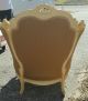 Vintage French Provincial Gold Wing Back Lounge Bergere Arm Chair Post-1950 photo 1