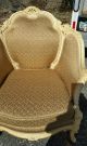 Vintage French Provincial Gold Wing Back Lounge Bergere Arm Chair Post-1950 photo 2