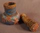 Antique Chinese Silk Gold Couching Apothecary Herb Snuff Mortar Pestle Bottle Robes & Textiles photo 3