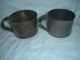 Vintage Antique Primitive Tin Drinking Cups With Handle Primitives photo 1
