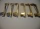 6 Vintage Brass Plated Chevron Boomerang Drawer Pulls Cabinet Door Handle Atomic Drawer Pulls photo 3