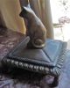 Fantastic Rare Egyptian Revival Bronze Box With Stylized Cat Finial & Claw Feet Metalware photo 1