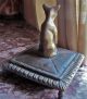 Fantastic Rare Egyptian Revival Bronze Box With Stylized Cat Finial & Claw Feet Metalware photo 2
