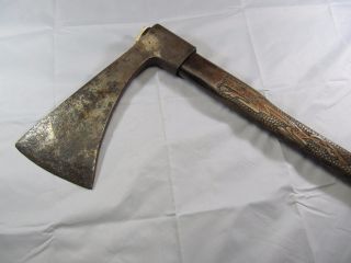 Ancient Medieval Viking Heavy Battle Axe 900 - 1000 Ad Hand Carved Custom Handle photo