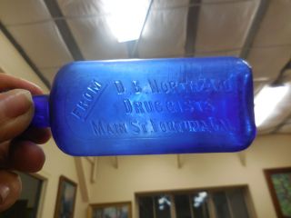 Rare Antique1897 Blue Pharmacy Bottle D.  B.  North & Co.  Druggists Fortuna,  Ca. photo